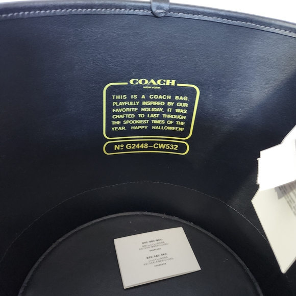 Coach Black Cat Face Bucket Bag - Picture 6 of 6